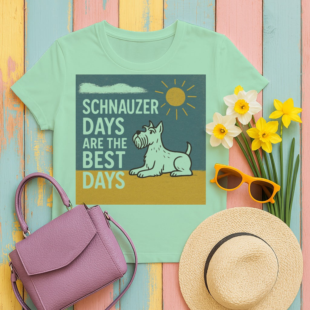 Best Schnauzer Days Graphic T-Shirt in Mint Green