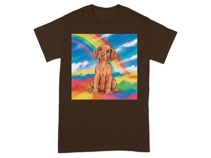 Adorable Puppy with Rainbow on Colorful Shirt product