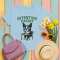 Detention Expert Boston Terrier T-Shirt in Light Blue