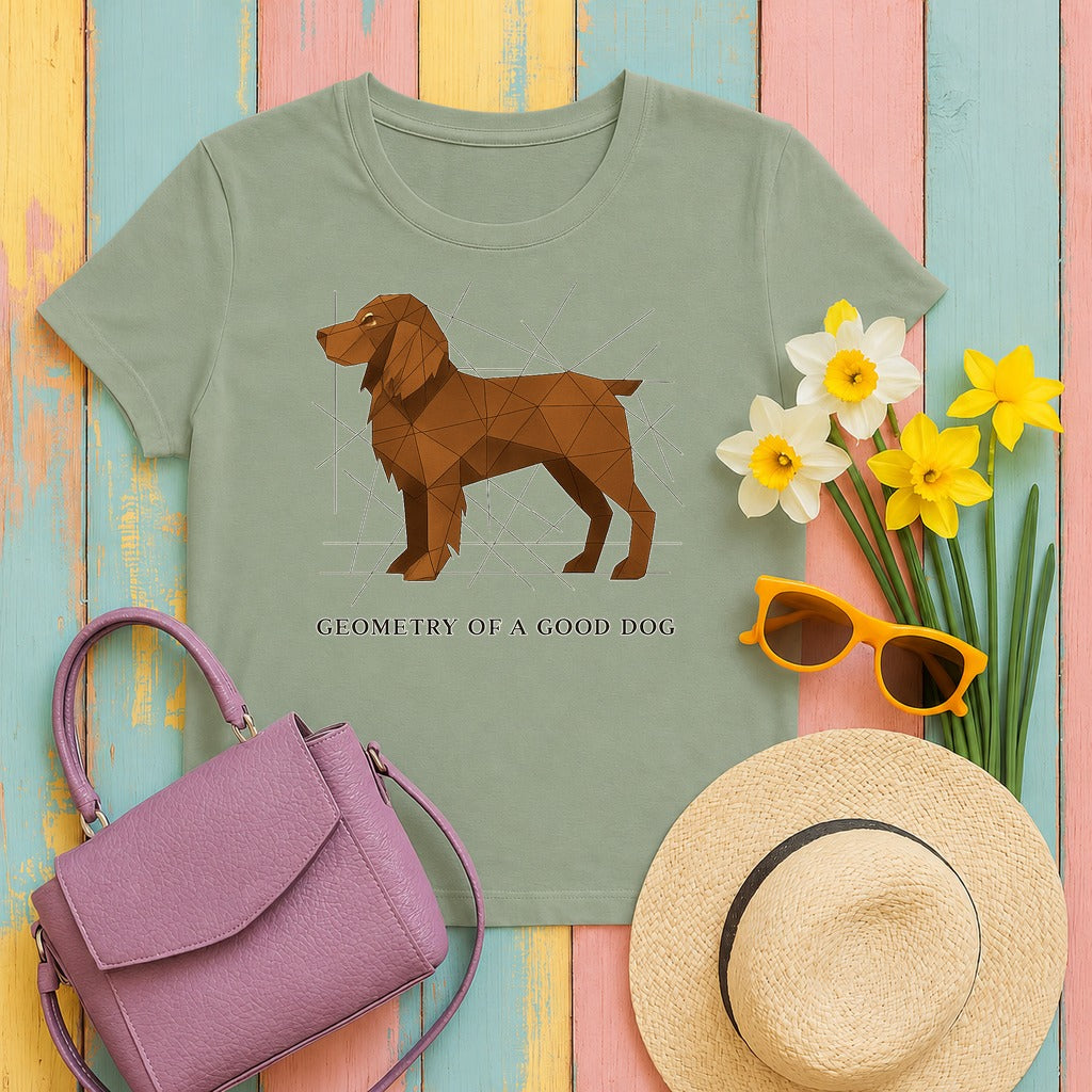Boykin Spaniel Geometry of a Good Dog T-shirt in Sage