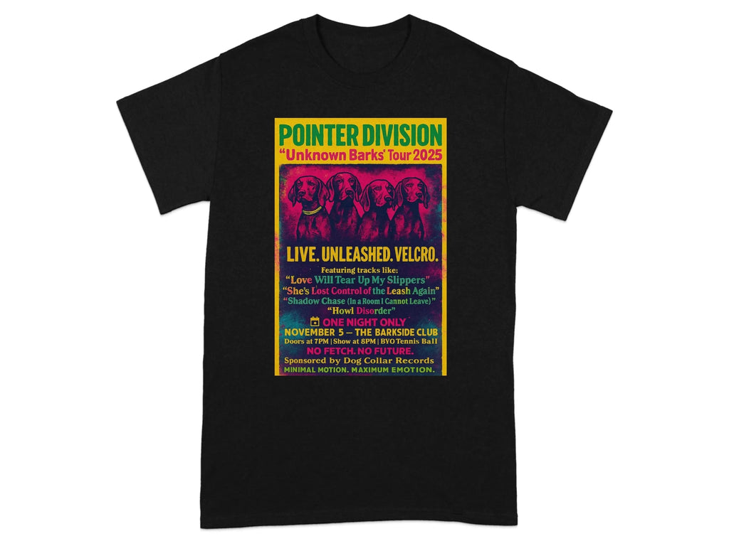 Pointer Division Unknown Barks Tour 2025 Concert T-Shirt Black T-shirt