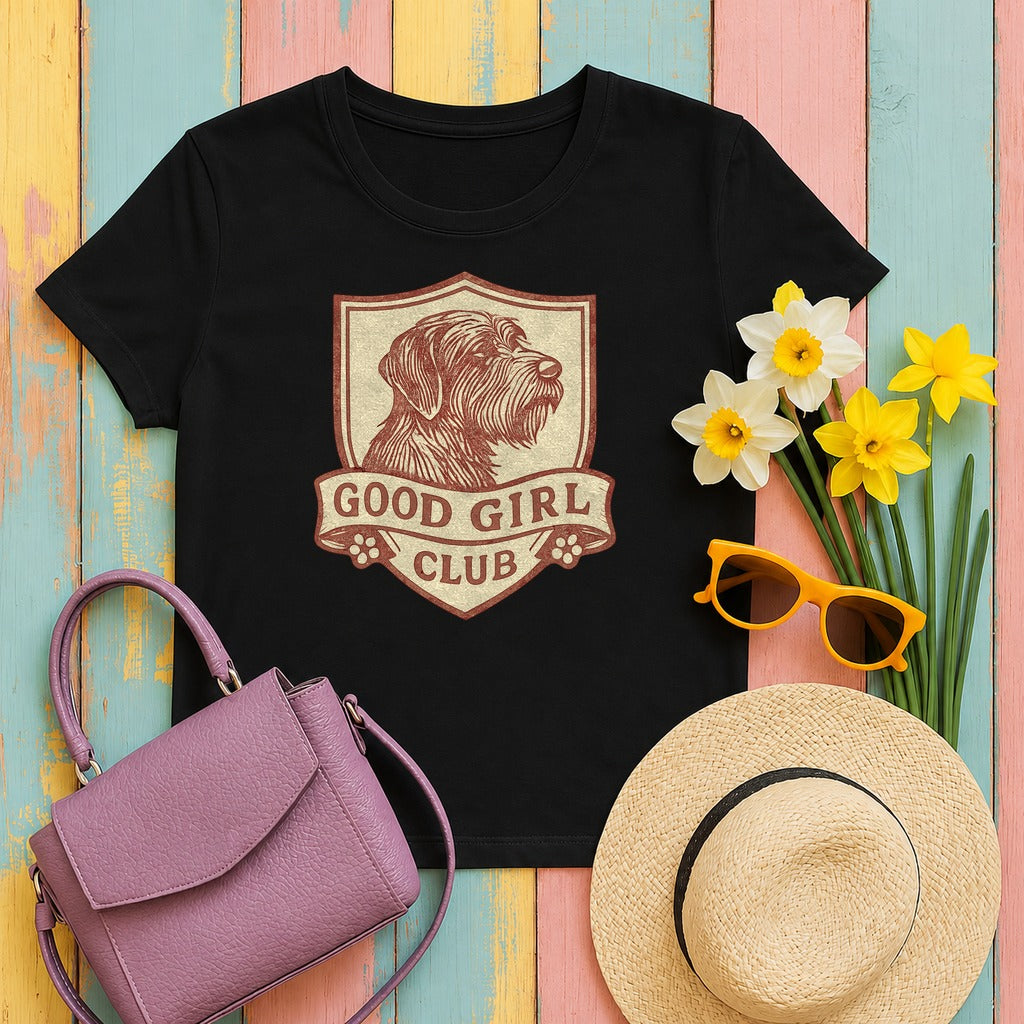 Wirehaired Pointing Griffon Good Girl Club T-shirt in Black