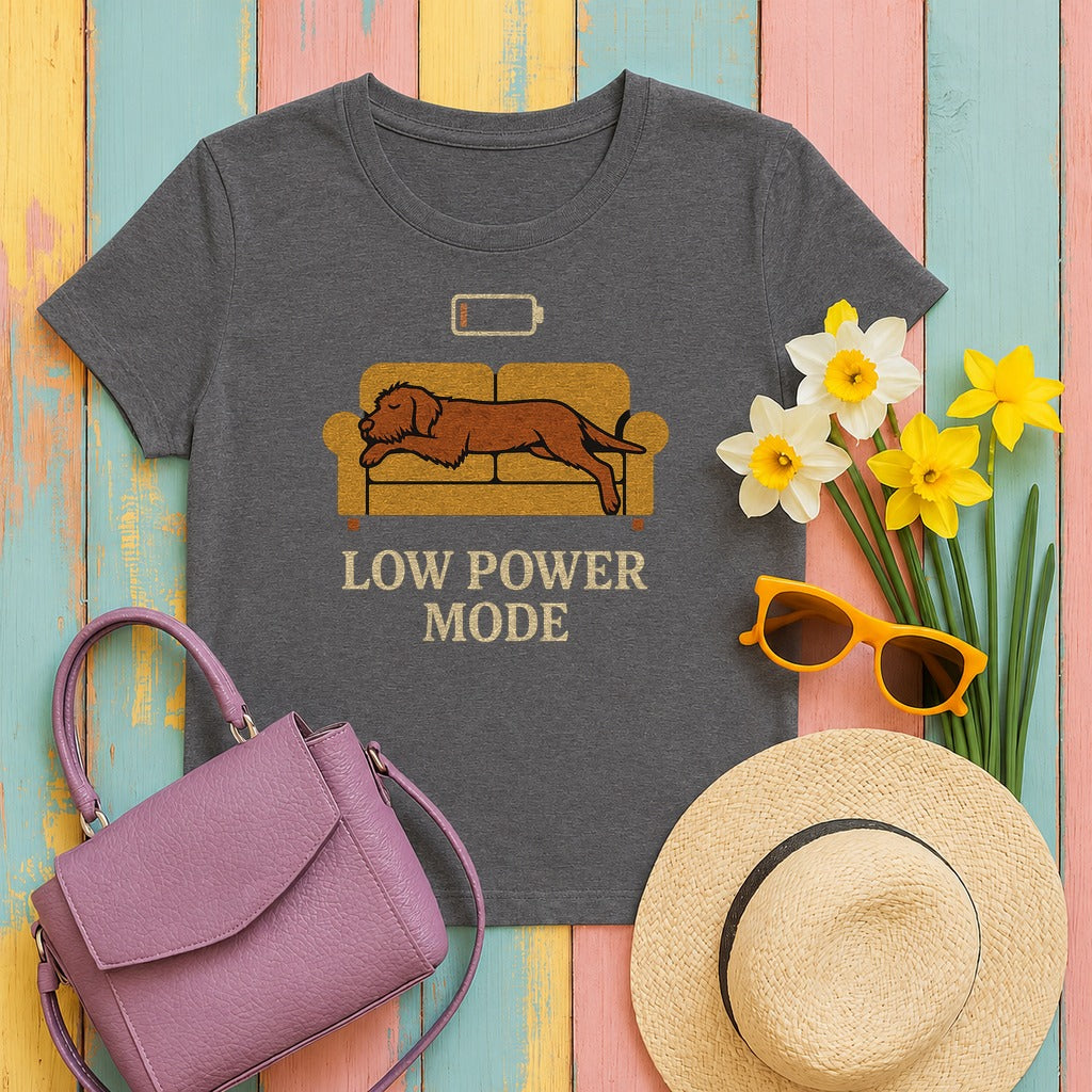 Wirehaired Vizsla Low Power Mode Tee in Dark Grey Heather