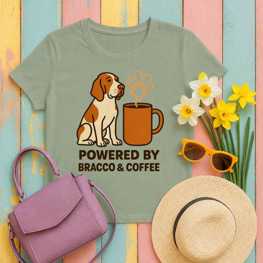 Powered by Bracco & Coffee Tee in Sage