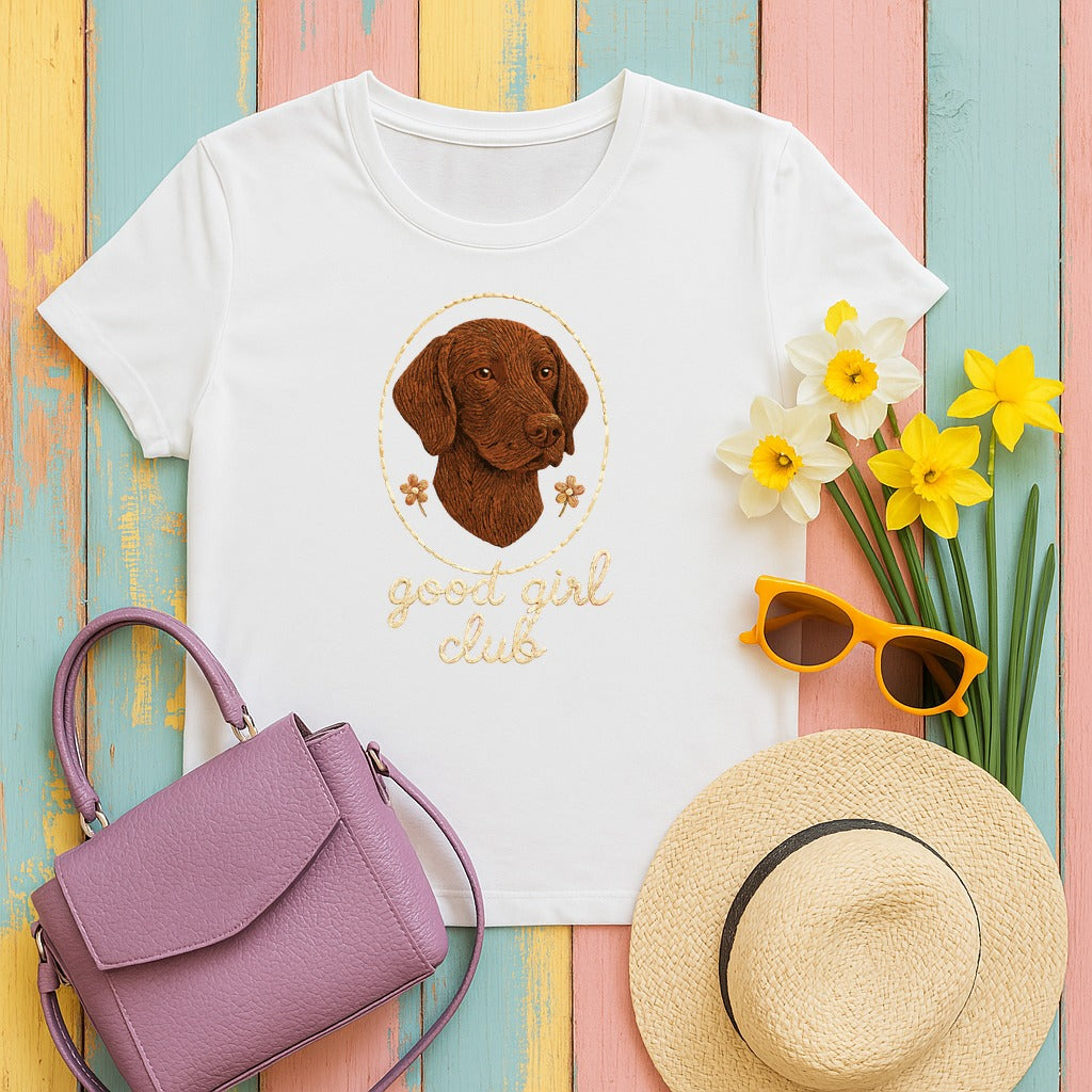 German Shorthaired Pointer Good Girl Club T-shirt in White