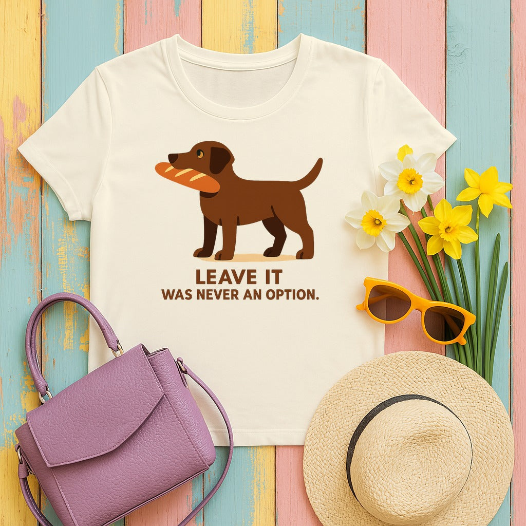 Chocolate Lab Leave It Tee in Natural