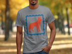 Stylish Graphic Red Dog Print on Grey T-Shirt product
