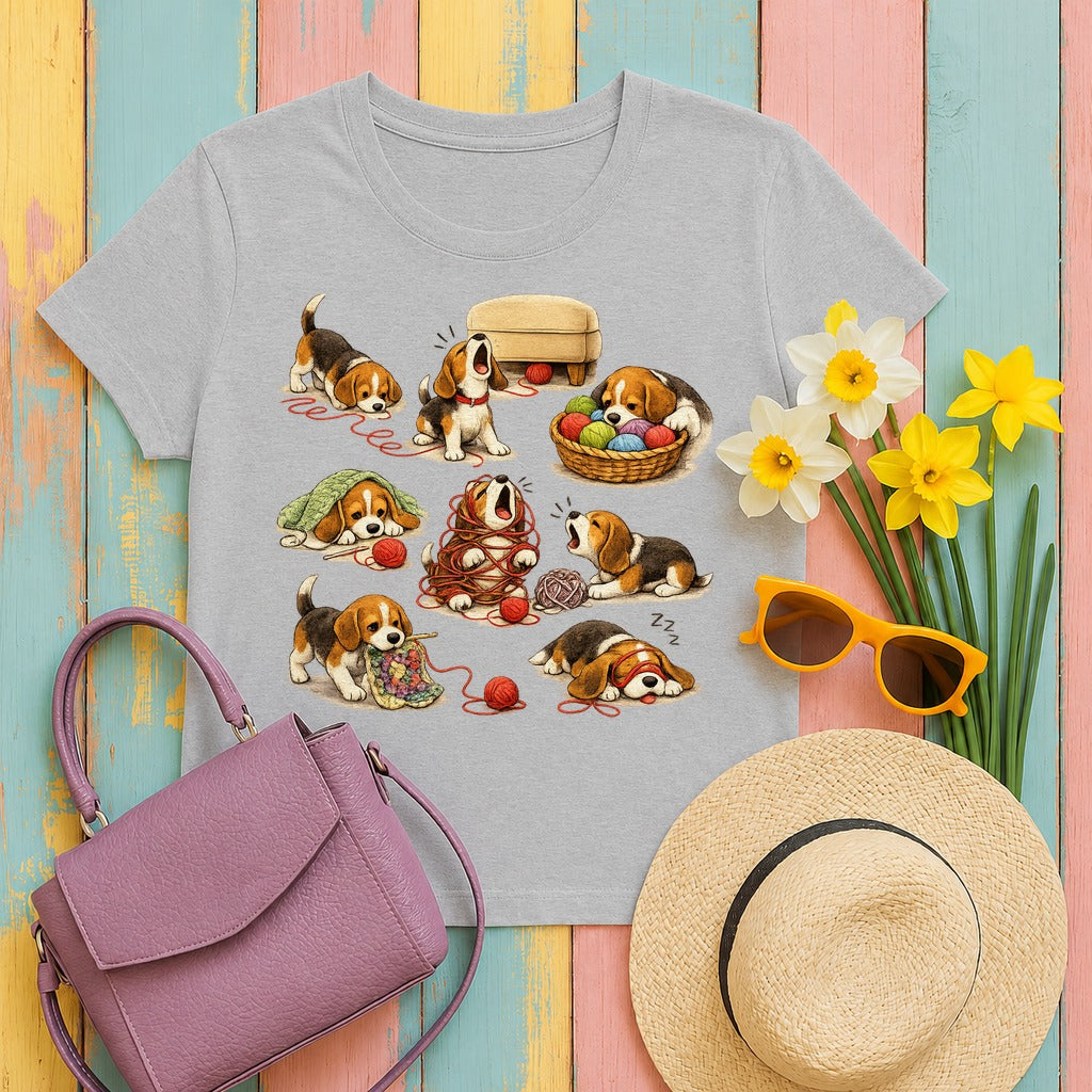 Beagle Yarn Playtime T-Shirt in Sport Grey