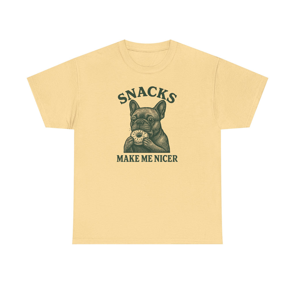 Snacks Make Me Nicer French Bulldog Lover Donut T-Shirt