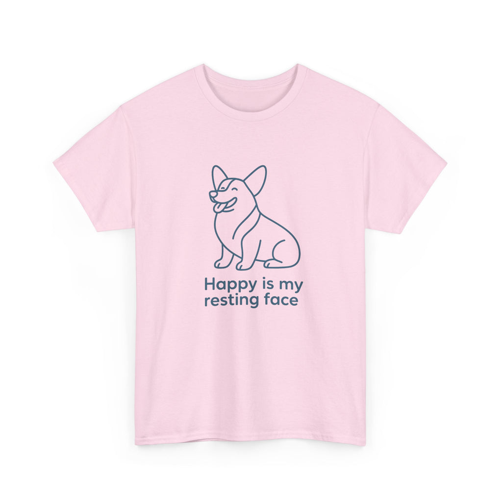 Happy Is My Resting Face - Funny Corgi Tee