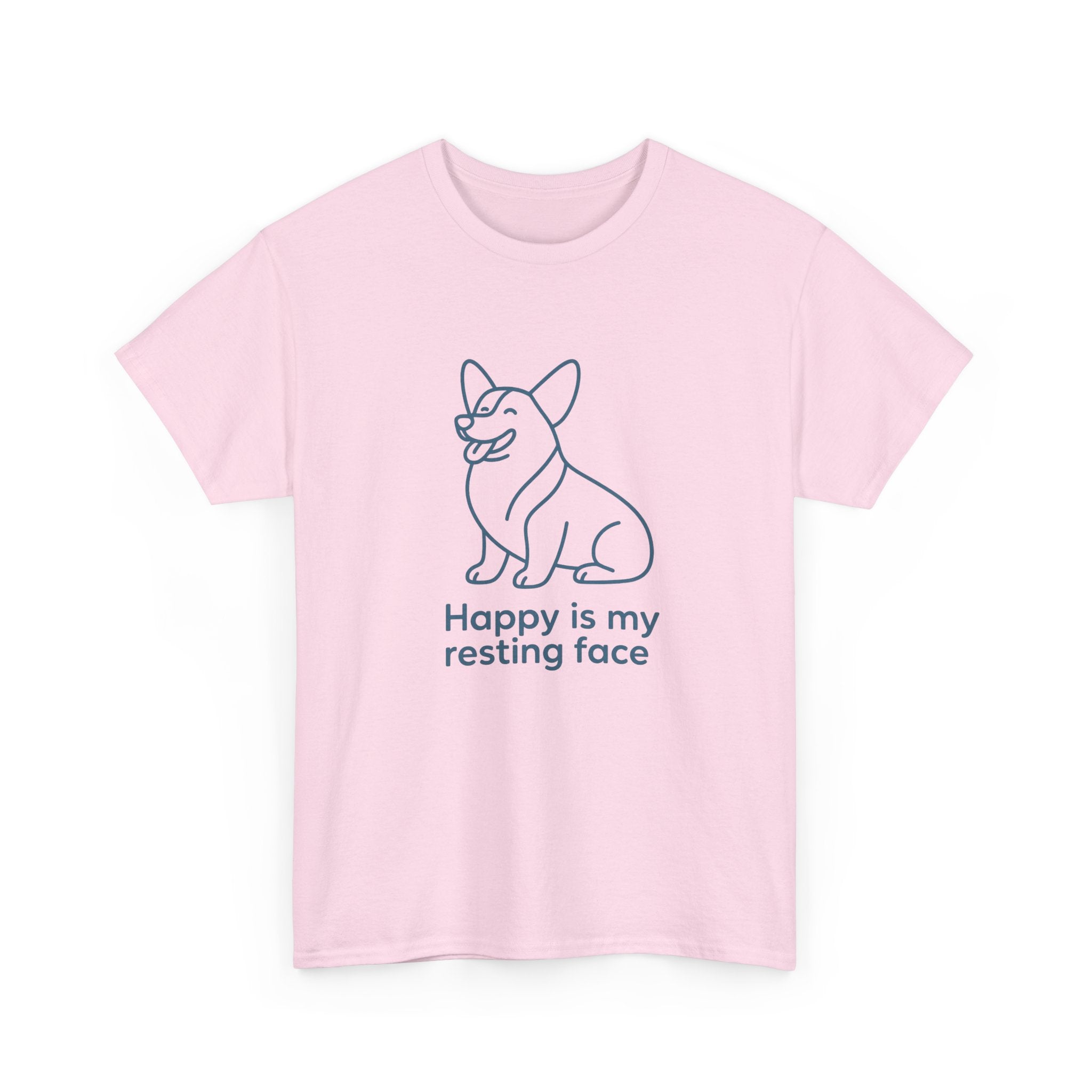 Happy Is My Resting Face - Funny Corgi Tee