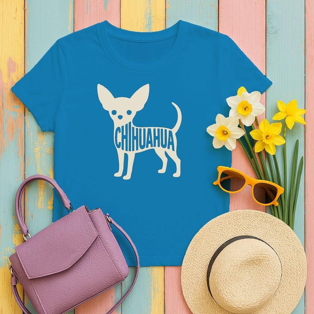 The Chihuahua Silhouette T-Shirt in Sapphire