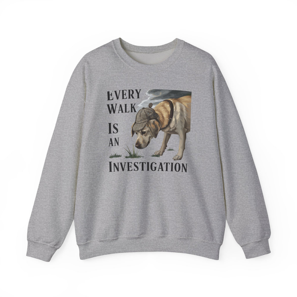 Every Walk Is An Investigation Yellow Lab Pull-Over sweatshirt, view 3