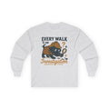 Every Walk Is An Investigation Detective Black Labrador Retriever Cartoon Long Sleeve Tee in Ash