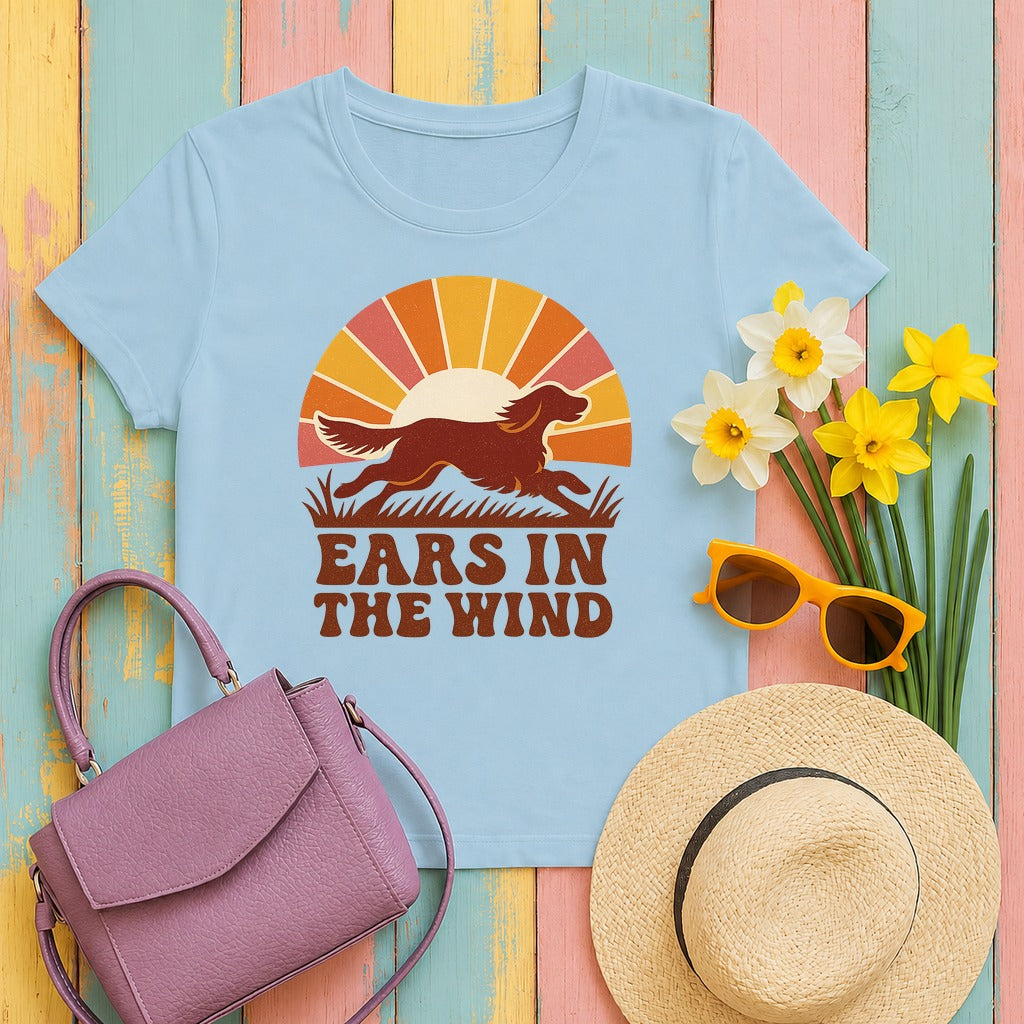 Irish Setter Ears in the Wind T-shirt in Light Blue
