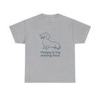 Happy Is My Resting Face - Funny Dachshund Tee