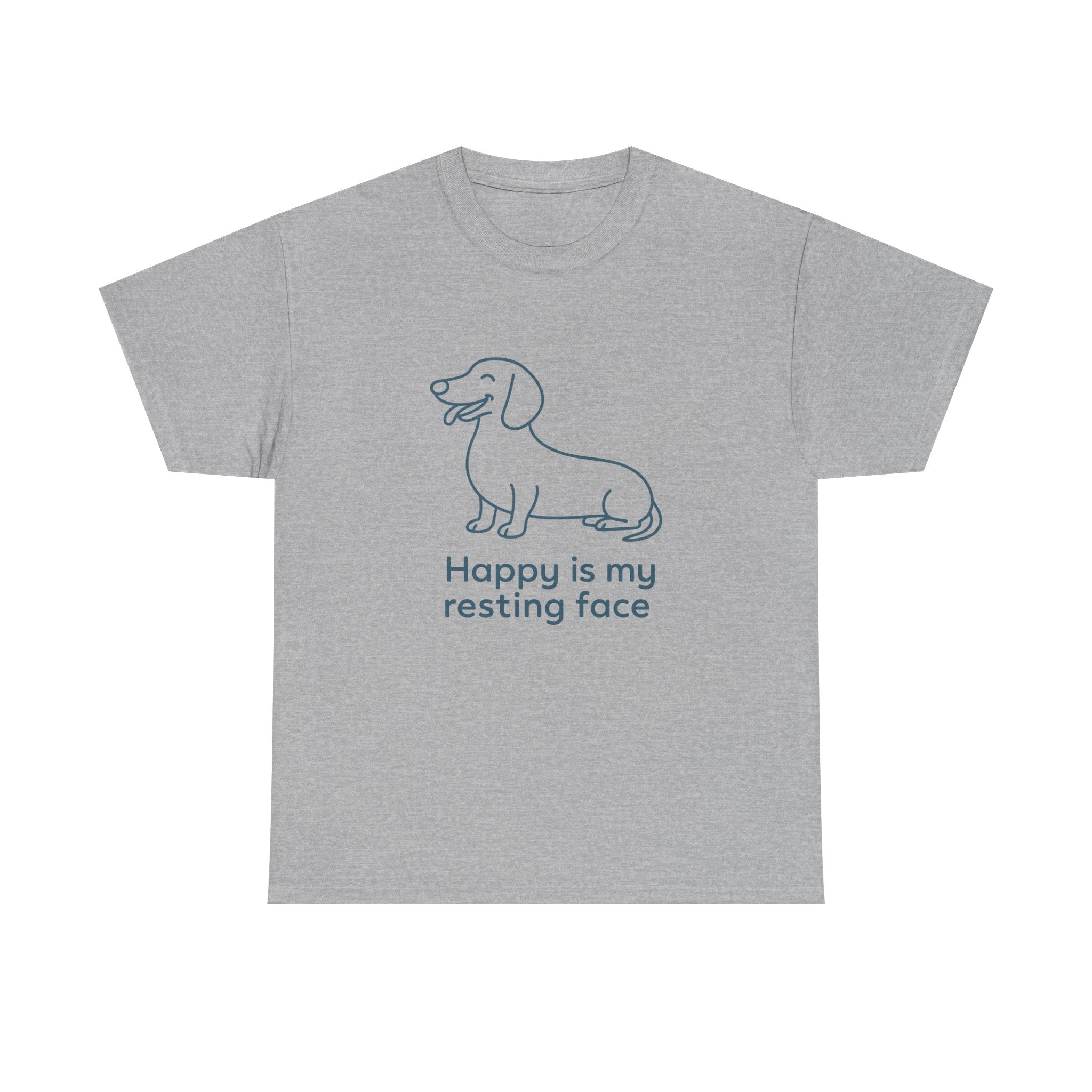 Happy Is My Resting Face - Funny Dachshund Tee