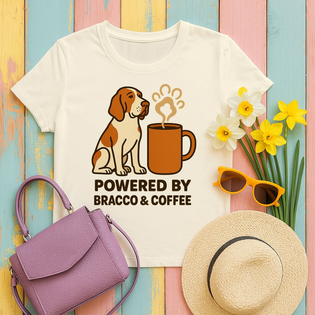 Powered by Bracco & Coffee Tee in Natural
