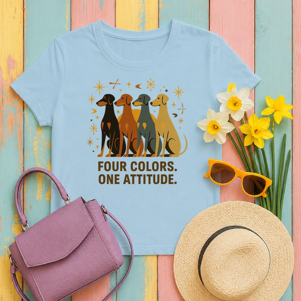 Doberman Four Colors Mid-Century Tee in Light Blue