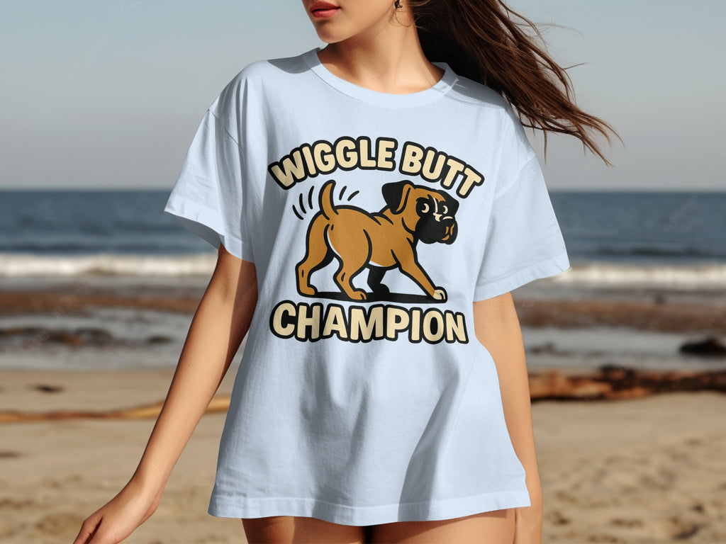 Wiggle Butt Champion Graphic Tee for Dog Lovers