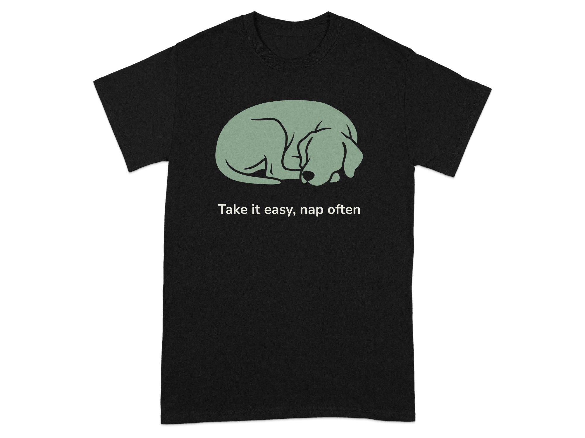 Take it easy nap often dog silhouette T-shirt