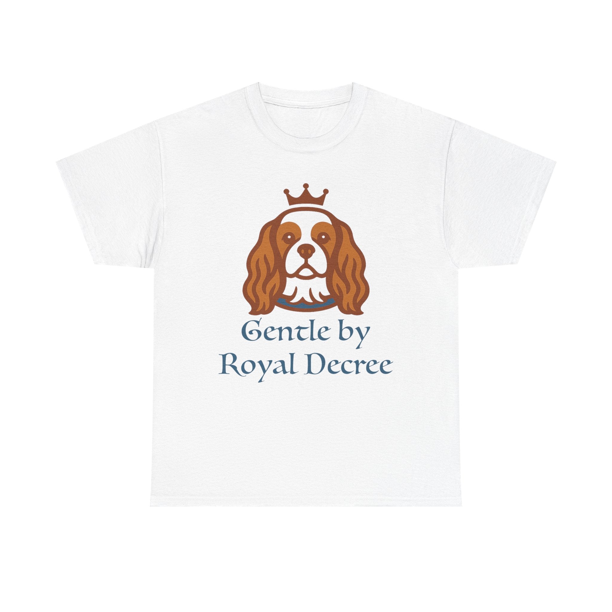 Cotton Tee with Cavalier King Charles Spaniel 'Gentle by Royal Decree'