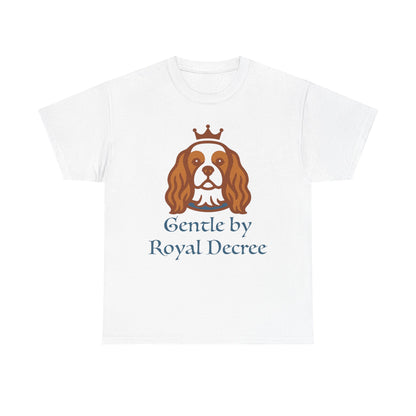 Cotton Tee with Cavalier King Charles Spaniel 'Gentle by Royal Decree'