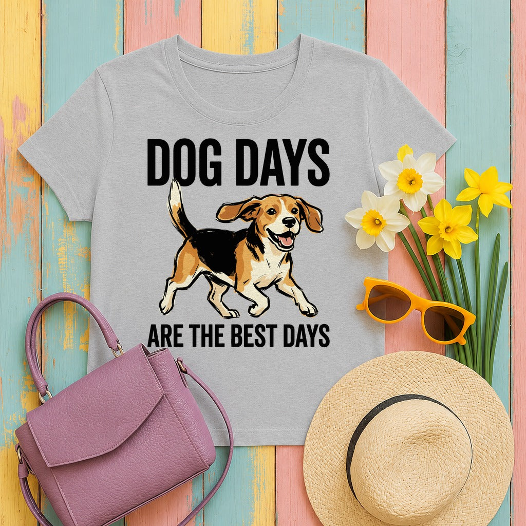 Joyful Beagle 'Dog Days' T-Shirt in Sport Grey