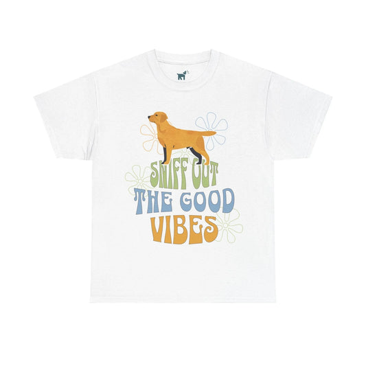 Sniff out the Good Vibes Yellow Lab T Shirt White T-shirt