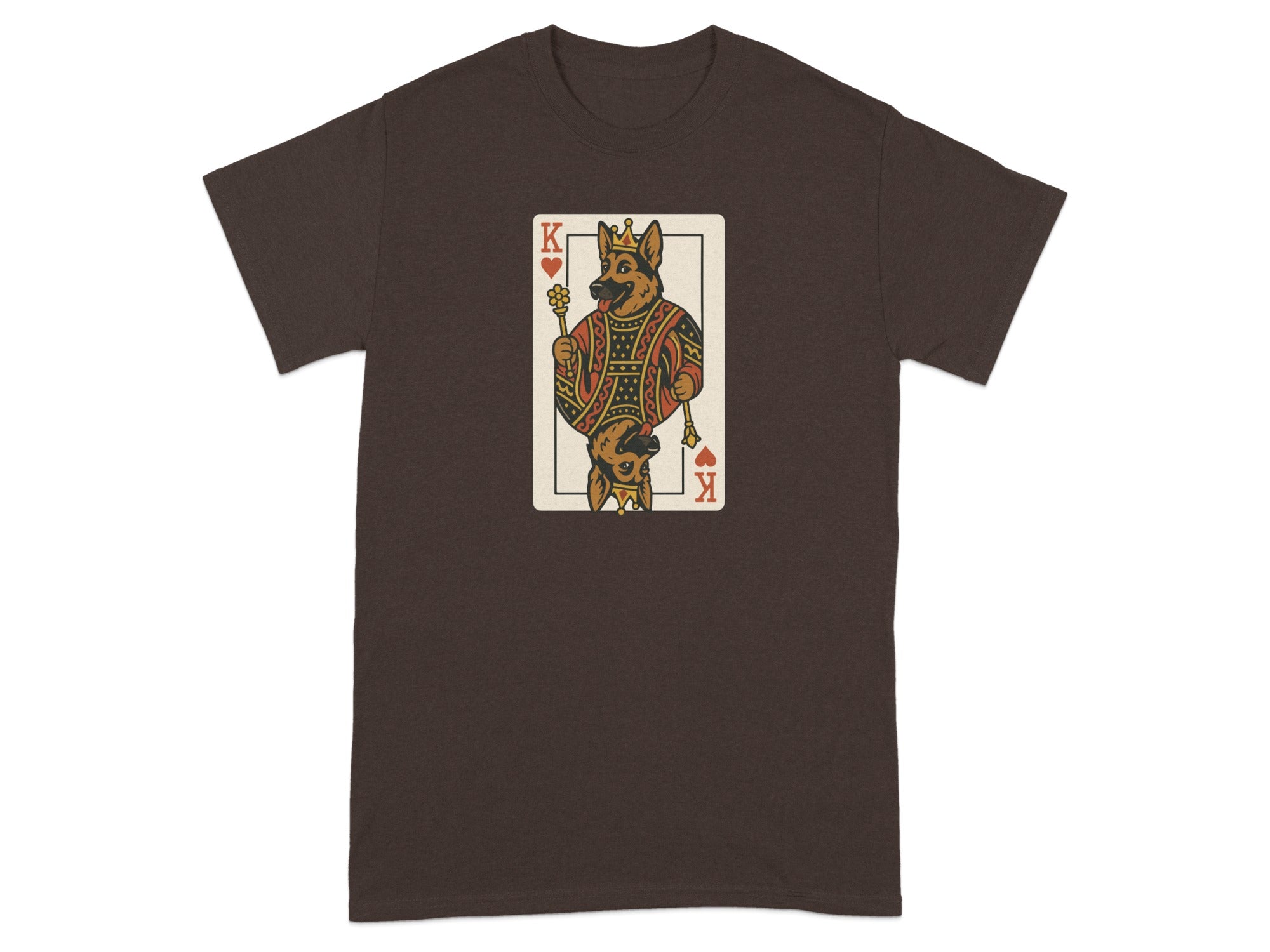 King of Diamonds Dog Illustrated Graphic T-Shirt