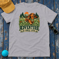Adventure at Ankle Level Dachshund T-Shirt in Athletic Heather - flat lay