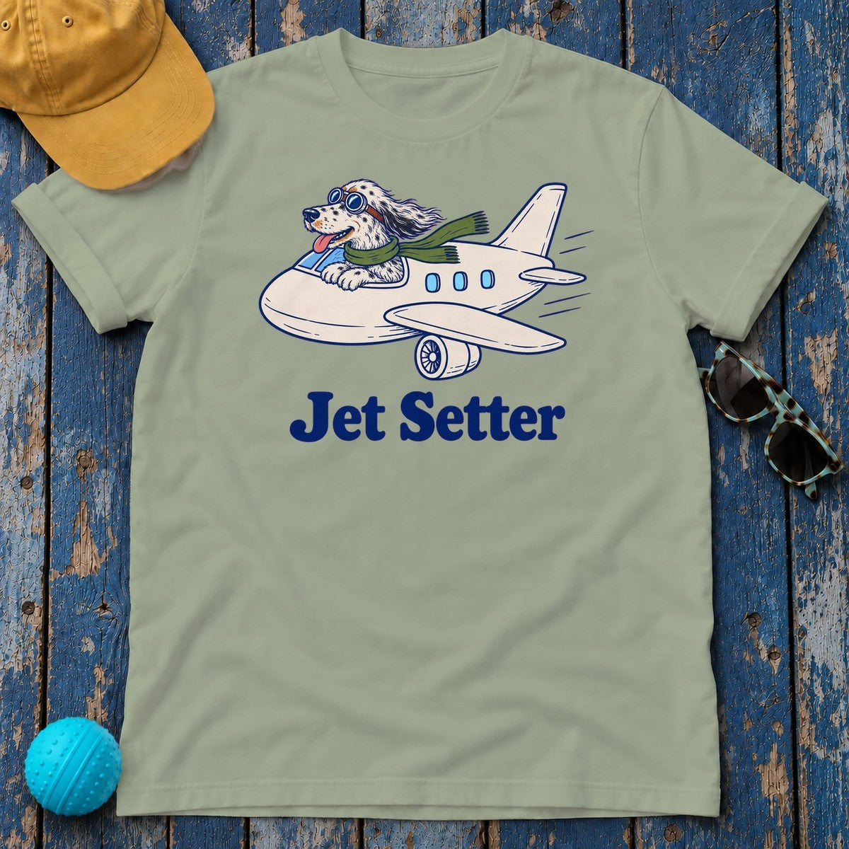 English Setter Jet Setter Tee in Sage