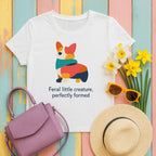 feral-creature-abstract-corgi tee flat lay hero v8