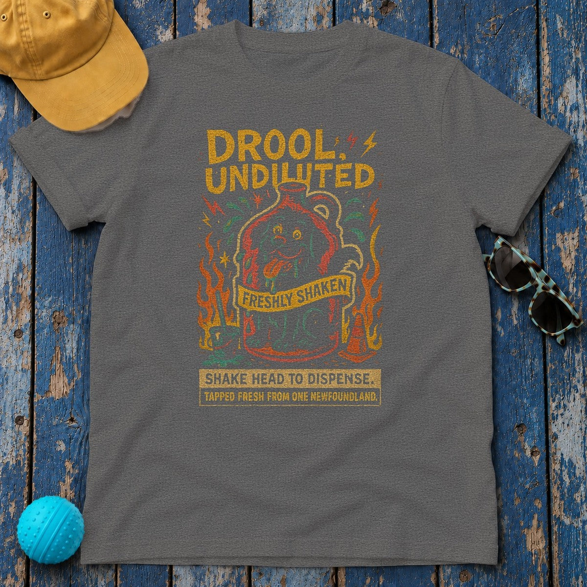 Newfoundland Drool Undiluted T-Shirt in Dark Grey Heather