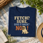 Pug fetch tee flat-lay