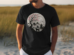 Japanese Cherry Blossom and Wolf Art T-Shirt