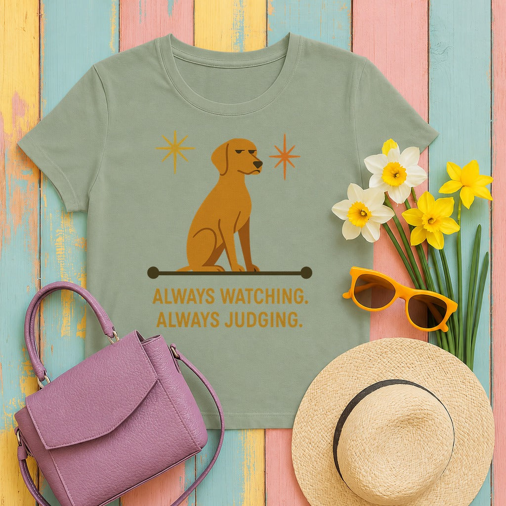 Vizsla Always Watching Always Judging Tee in Sage