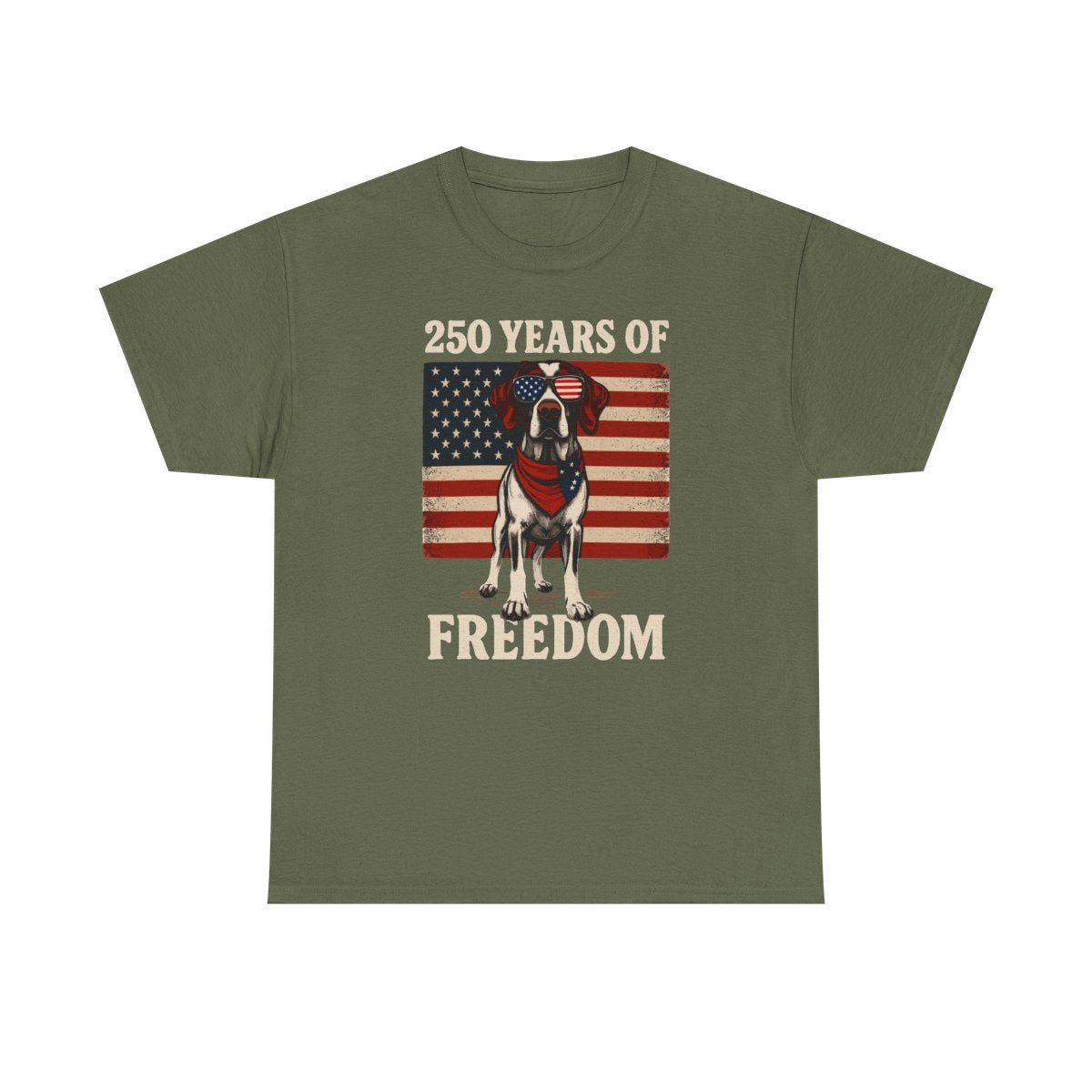 250 Years Of Freedom Patriotic German Shorthaired Pointer With American Flag T-Shirt