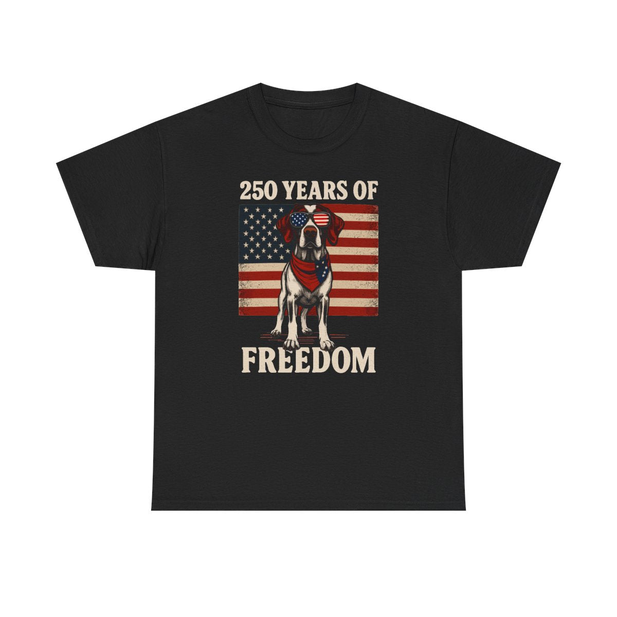 250 Years Of Freedom Patriotic German Shorthaired Pointer With American Flag T-Shirt
