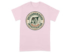 Pink t-shirt with "Neighborhood Investigator" and dog logo.