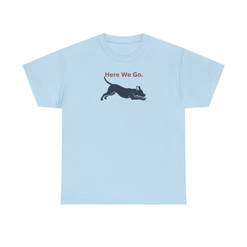 Here We Go. Dog Running Silhouette T-Shirt