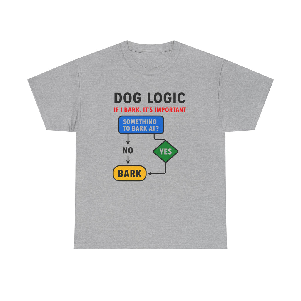 Dog Logic If I Bark Its Important Funny Flowchart T-Shirt