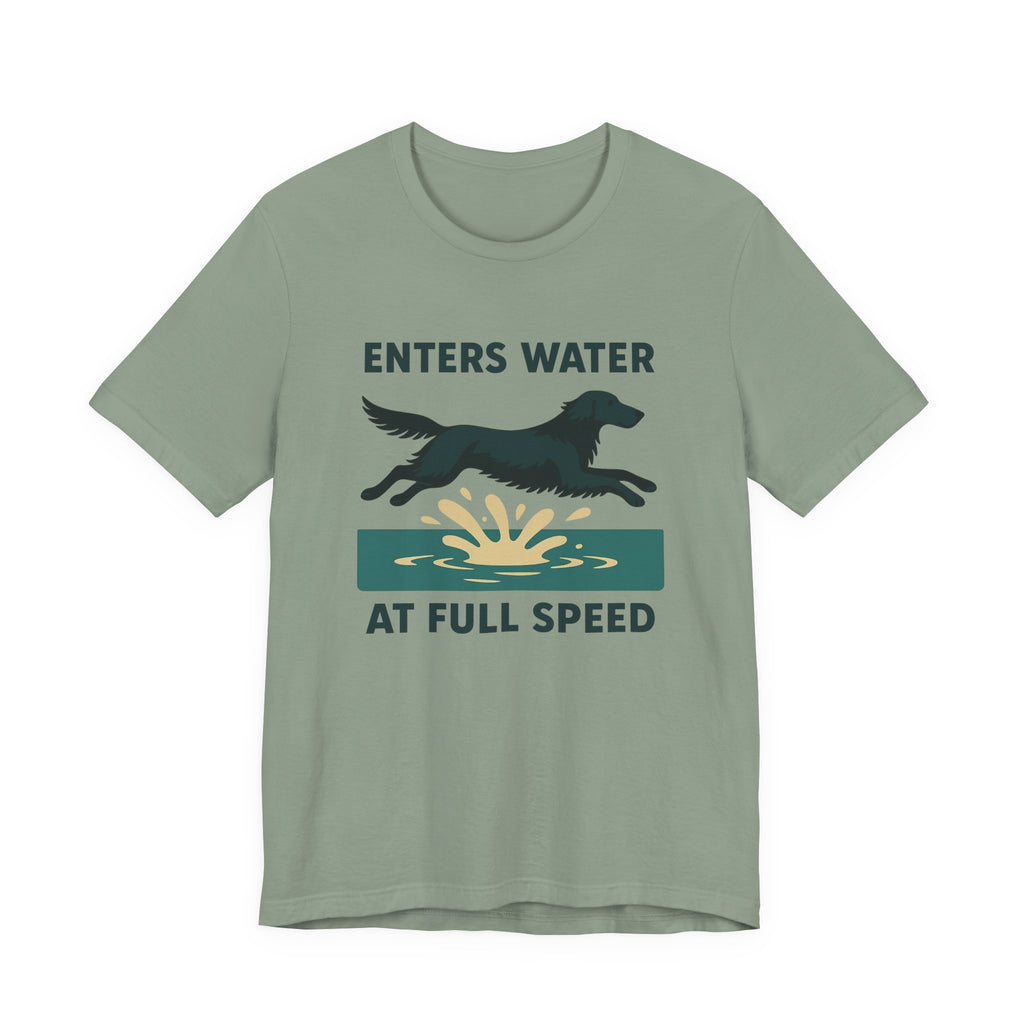 Flat-Coat Enters Water at Full Speed Tee