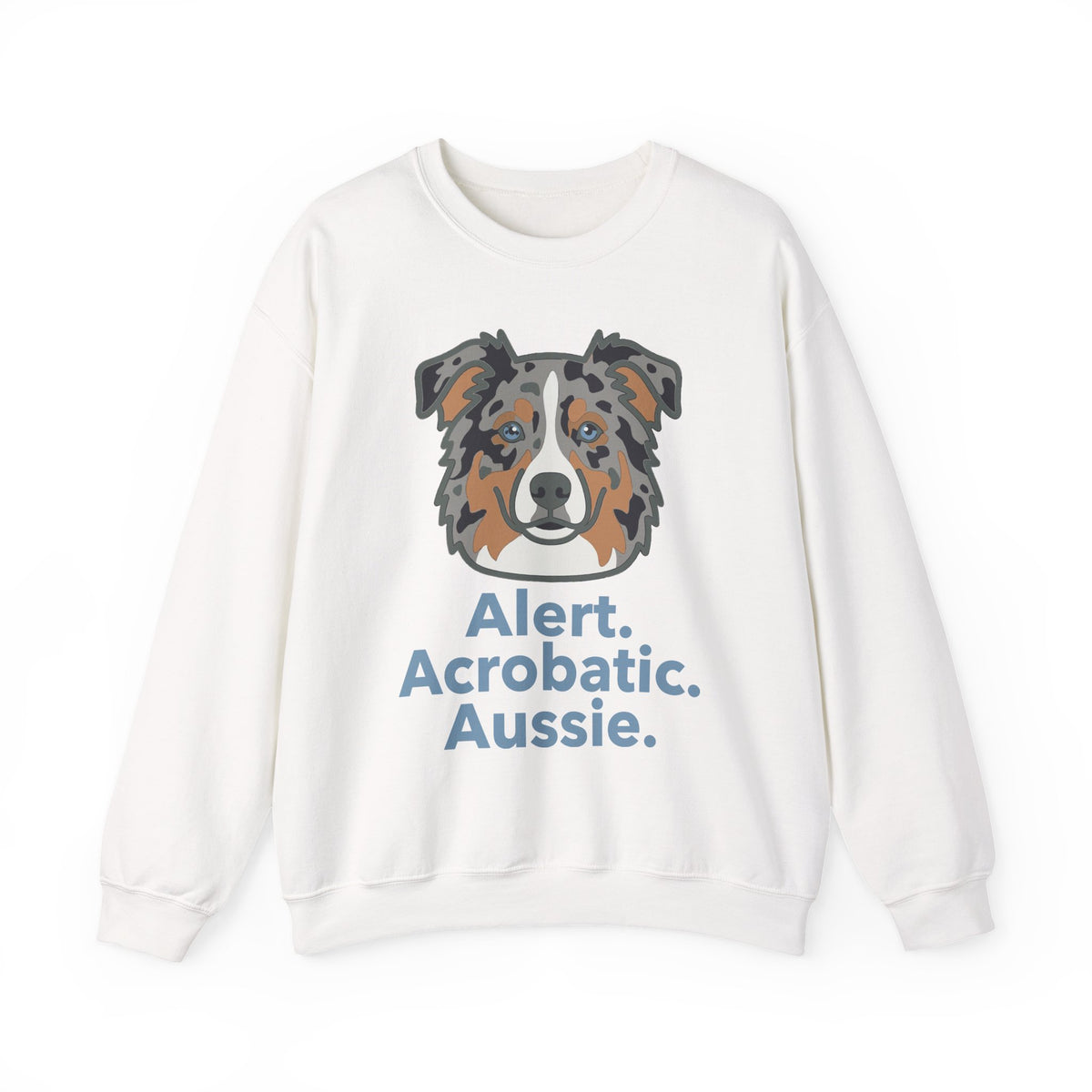 Alert. Acrobatic. Aussie. Sweatshirt in White