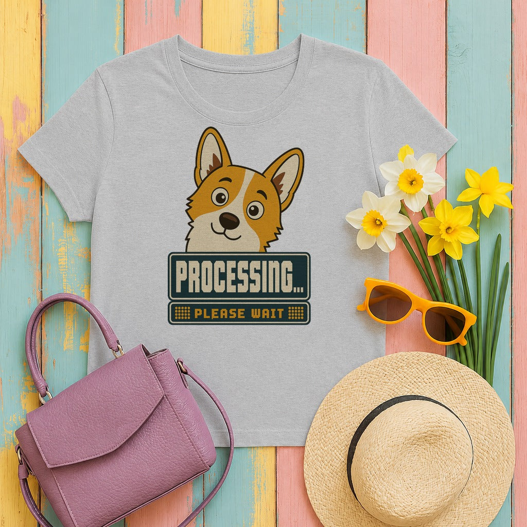 migbackfill the-corgi-processing-t-shirt tee flat lay hero v8