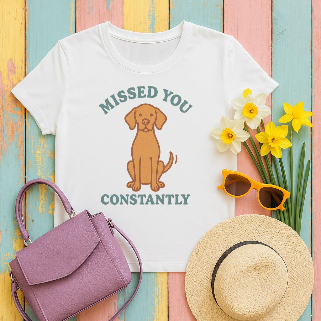 Vizsla Missed You Constantly Tee in White