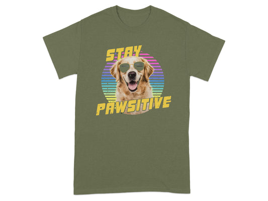 Stay Pawsitive Cute Dog Graphic T-Shirt product type