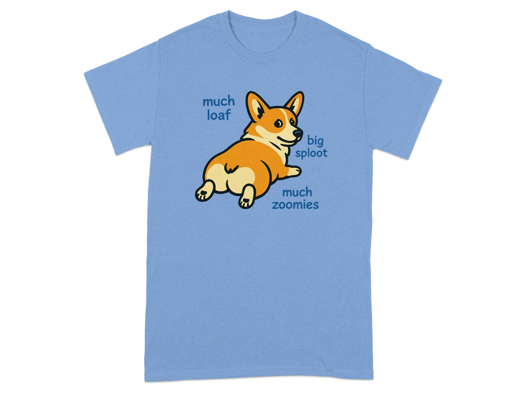Cute Corgi Cartoon with Funny Phrases T-shirt