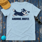 Airborne Briefly Corgi T-Shirt — Light Blue