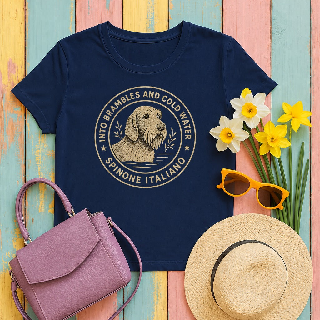 Spinone Italiano Into Brambles and Cold Water Tee in Navy